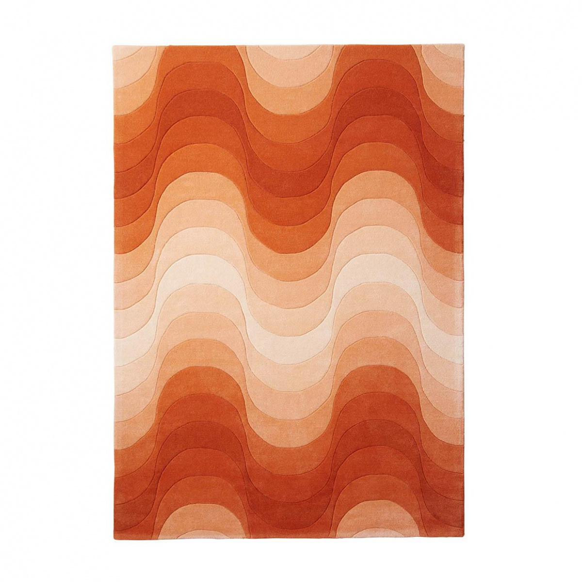 VerPan - Wave Teppich 240x170cm - orange/100% neuseeländische Wolle/handgearbeitet von VerPan