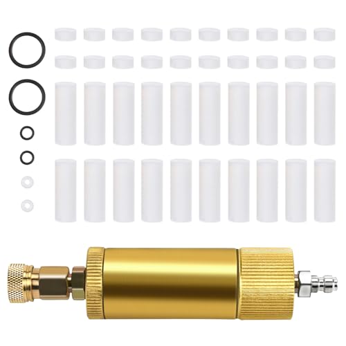 VerRich PCP Handpumpe Luftfilter Wasser-Öl-Abscheider mit weiblichem und männlichem Schnellanschluss für Hochdruckluftkompressorpumpe 30Mpa(Goldene) von VerRich