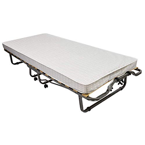 Veraflex 270/90x200 COV Colonia Gästebett, 90 x 200 cm, Metall Rahmen anthrazit, Matratze hellgrau incl. Schutzhülle von Veraflex