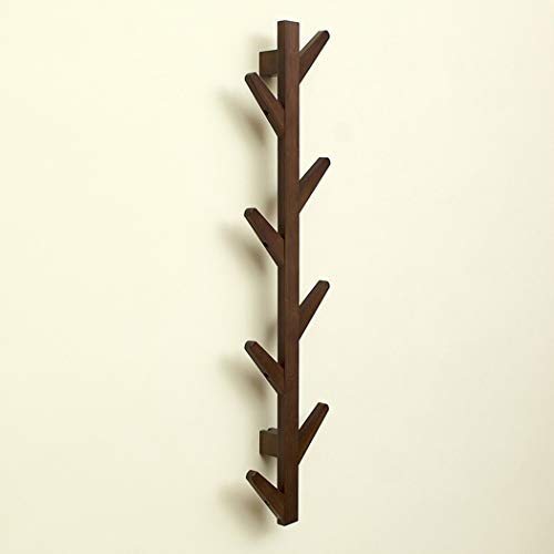 Hohe Qualität Holz und Bambus-Personality Einfache Wandgarderobe, Wohnzimmer Schlafzimmer Büro Eingang Korridor Vertikal Baum AST Hanger (Color : Retro Color, Size : 8 Hooks) von Verakee