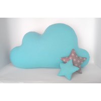 Wolke Kissen Kinderzimmer Deko Set Türkis Sterne, Kinderkissen Wolke Kissen Kinderzimmer Deko Set Türkis Sterne, Kinderkissen von VerayaToys