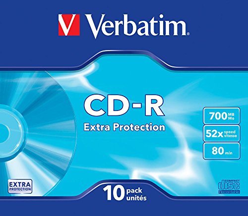 CD-R 80/700MB Verbatim Slim-Case, 10 Stück Pack von Verbatim