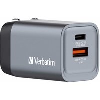 GaN Charger 35W, Power Adapter mit USB-C und USB-A, Schnellladegerät als Mehrfachstecker von Verbatim