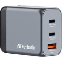 GaN Charger 65W, Power Adapter mit USB-C und USB-A, Schnellladegerät als Mehrfachstecker von Verbatim