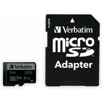 MicroSDHC Card VERBATIM Pro, 32 GB, Class 10, inkl. Adapter MicroSDHC Card VERBATIM Pro, 32 GB, Class 10, inkl. Adapter von Verbatim