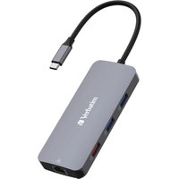 Multiport-Hub CMH-09, 3x USB 3.2-A, 2x USB 3.2-C, HDMI 4K, RJ45, SD, microSD, USB 3.1-C Kabel von Verbatim