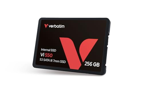 Verbatim Vi550 S3 SSD 256 GB, internes 2,5" SATA III SSD-Laufwerk mit 3D-NAND-Technologie, bis zu 550 MB/s Lesegeschwindigkeit, ideal für PC und Notebook, schwarz von Verbatim
