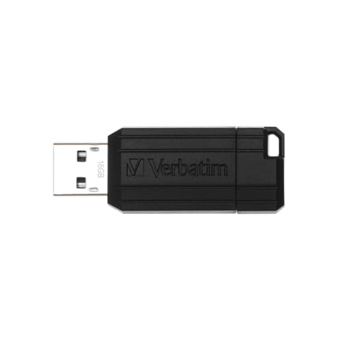 USB 2.0 Stick 16GB, Pin Stripe, schwarz von Verbatim