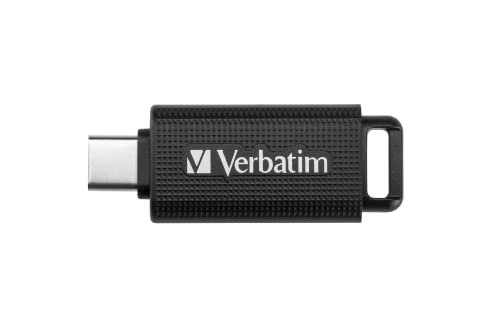 Verbatim Store 'n' Go USB-C Stick, kompakter Speicherstick mit 128 GB Datenspeicher, portabler USB Stick in Schwarz, ideal für Handy, Laptop, PC und Notebook von Verbatim