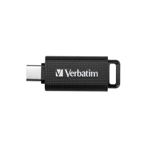 Verbatim Store 'n' Go USB-C Stick, kompakter Speicherstick mit 128 GB Datenspeicher, portabler USB Stick in Schwarz, ideal für Handy, Laptop, PC und Notebook von Verbatim