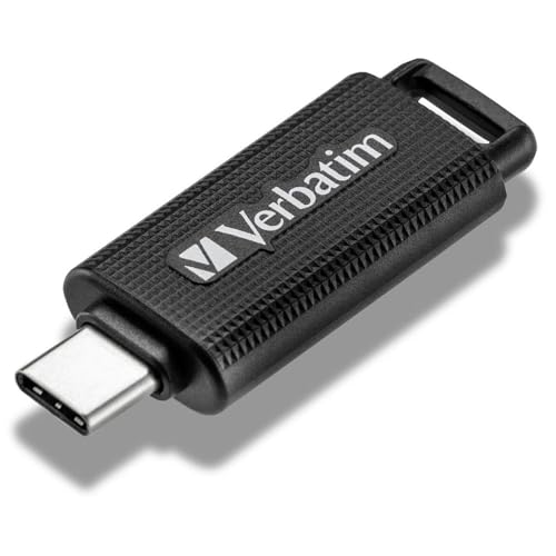 Verbatim Store 'n' Go USB-C Stick, kompakter Speicherstick mit 64 GB Datenspeicher, portabler USB Stick in Schwarz, ideal für Handy, Laptop, PC und Notebook von Verbatim