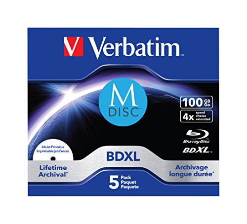 Verbatim 43834 M Disc BDXL Blu-Ray, 100 GB, 5er-Pack von Verbatim