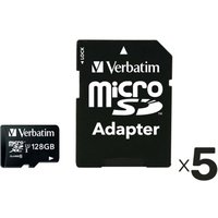 VERBATIM MicroSDXC Card Premium, 128 GB, Class 10, inkl. Adapter 5er Pack VERBATIM MicroSDXC Card Premium, 128 GB, Class 10, inkl. Adapter 5er Pack von Verbatim
