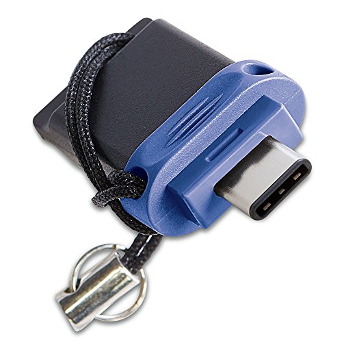 Verbatim Store 'n' Go Dual USB-Stick, USB 3.2 Gen 1 & USB-C, 64GB, 2 in 1 Speicherstick, USB-C/USB-A, externer Speicher für Smartphone Laptop Notebook & Co, Datenstick, blau/schwarz von Verbatim