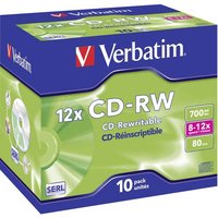 Verbatim 43148 CD-RW Rohling 700 MB 10 St. Jewelcase Wiederbeschreibbar von Verbatim