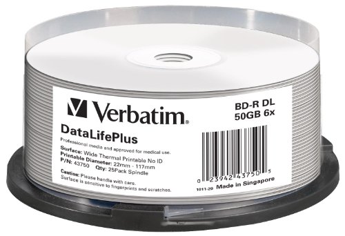 Verbatim 43750 BD-R DL 6x 25-pack Printable Optical Media von Verbatim