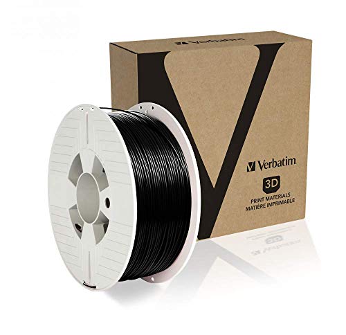 Verbatim PET-G-Filament 3D-Druck, 1,75mm, 1kg, Polyethylenterephthalat-Glykol-Filament zur Materialextrusion, für 3D-Drucker und 3D-Stift, 3D-Drucker-Filament aus PET-G, schwarz von Verbatim