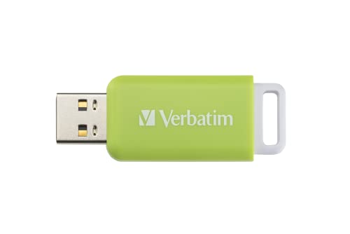 Verbatim DataBar USB Stick, kompakter Speicherstick mit 32 GB Datenspeicher, portabler USB 2.0 Memory Stick in Grün, ideal für Laptop, PC und Notebook von Verbatim