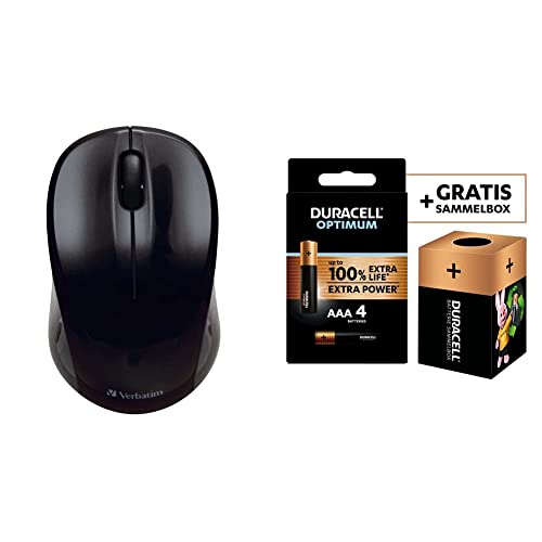 Verbatim GO Nano-Computermaus - kabellose Maus mit 3 Tasten + Duracell NEU Optimum AAA Micro Alkaline-Batterien Verbatim GO Nano-Computermaus - kabellose Maus mit 3 Tasten + Duracell NEU Optimum AAA Micro Alkaline-Batterien von Verbatim