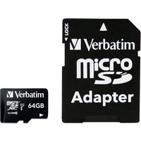 Verbatim MICRO SDXC 64GB CL 10 ADAP microSDXC-Karte 64GB Class 10 inkl. SD-Adapter Verbatim MICRO SDXC 64GB CL 10 ADAP microSDXC-Karte 64GB Class 10 inkl. SD-Adapter von Verbatim