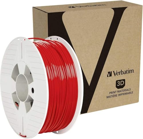 Verbatim PET-G-Filament 3D-Druck, 2,85mm, 1kg, Polyethylenterephthalat-Glykol-Filament zur Materialextrusion, für 3D-Drucker und 3D-Stift, 3D-Drucker-Filament aus PET-G, rot von Verbatim