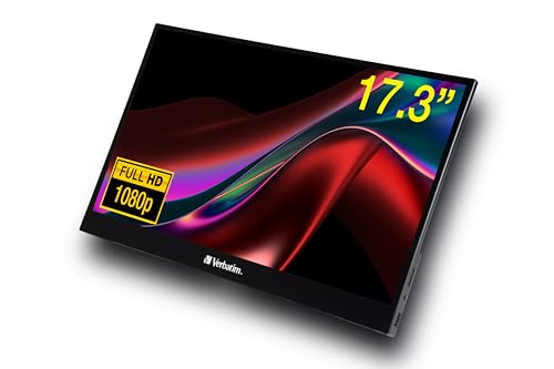 Verbatim PMT-17, Portable Touchscreen Monitor, mobiler 17,3" Full HD Bildschirm für Laptop, Tablet, Smartphone, PS5 oder Nintendo Switch mit USB-A-, USB-C- sowie HDMI-Anschluss, schwarz Verbatim PMT-17, Portable Touchscreen Monitor, mobiler 17,3" Full HD Bildschirm für Laptop, Tablet, Smartphone, PS5 oder Nintendo Switch mit USB-A-, USB-C- sowie HDMI-Anschluss, schwarz von Verbatim