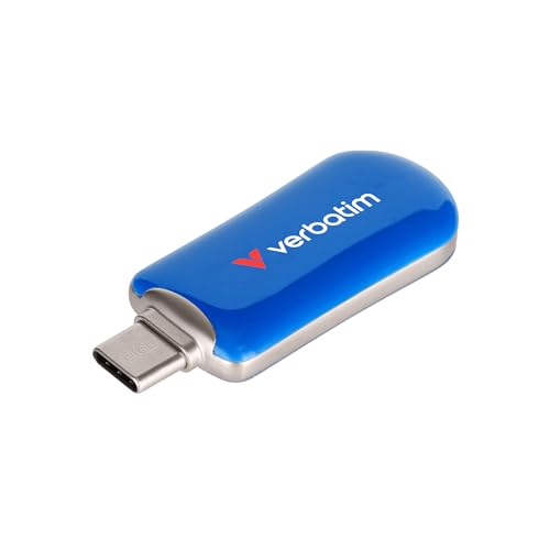 Verbatim Plectra USB-C Stick 512 GB, 3.2 Gen 1 USB-C Flash Drive, kompakter Speicherstick mit bis zu 100 MB/s, Speicher für iPad, iPhone, Smartphone, Laptop, PC, kompatibel mit Mac/Windows von Verbatim