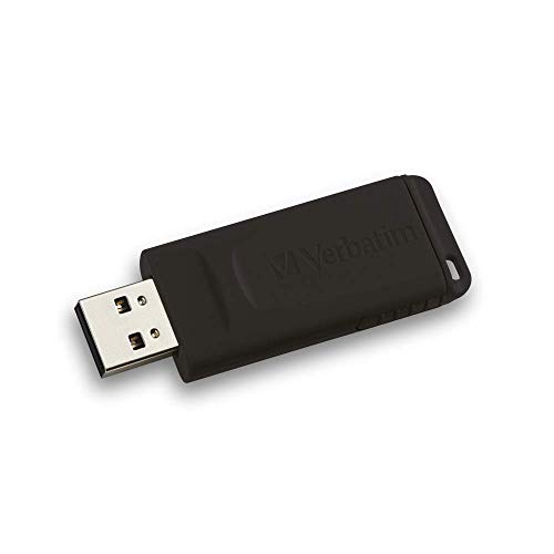 Verbatim Slider USB-Stick Drive 128 GB, USB 2.0, USB Speicherstick, für Laptop Notebook Ultrabook TV Autoradio, USB 2.0 Stick, Datenstick mit Schiebemechanismus, Schwarz von Verbatim