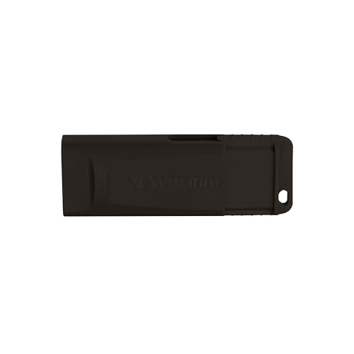 Verbatim Slider USB-Stick Drive 128 GB, USB 2.0, USB Speicherstick, für Laptop Notebook Ultrabook TV Autoradio, USB 2.0 Stick, Datenstick mit Schiebemechanismus, Schwarz von Verbatim