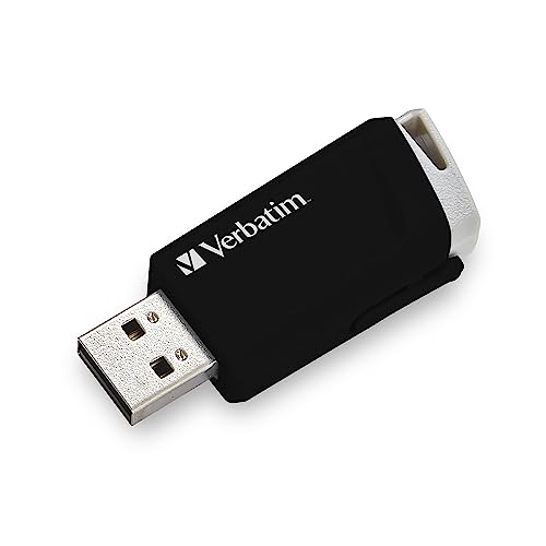 Verbatim Store 'n' Click USB-Stick, USB 3.2 Gen 1, 32GB, Speicherstick mit Verriegelungsmechanismus, USB-3 Stick, externer Speicher für Laptop Notebook und Co, bis 5 Gbit/s, schwarz von Verbatim