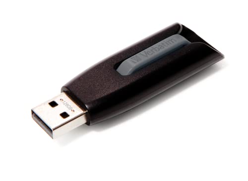 Verbatim Store 'n' Go V3 USB-Stick, USB-3.2 Gen1, 128 GB, Speicherstick mit Schiebemechanismus, USB-3 mit SuperSpeed-Schnittstelle, externer Speicher für Laptop Notebook & Co, schwarz von Verbatim