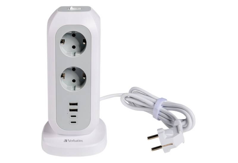 Verbatim VERBATIM Steckdosenverteiler EUPT-01, Tower, 11-fach, 2x USB-A, 2x Steckdosenleiste Verbatim VERBATIM Steckdosenverteiler EUPT-01, Tower, 11-fach, 2x USB-A, 2x Steckdosenleiste von Verbatim