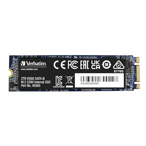 Verbatim Vi560 S3 SSD, internes SSD-Laufwerk mit 2 TB Datenspeicher, Solid State Drive mit SATA III M.2 2280 und 3D-NAND-Technologie, schwarz, ideal für Notebook und Ultrabook von Verbatim