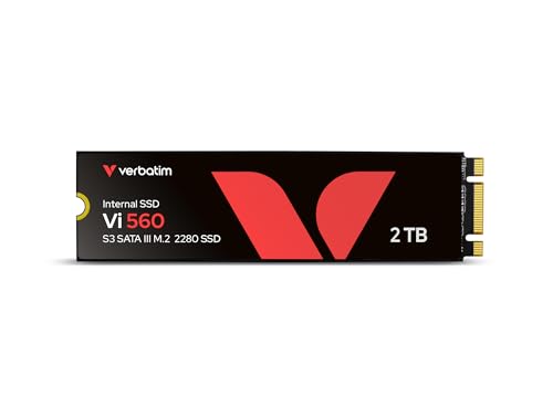 Verbatim Vi560 S3 SSD 2 TB, internes SATA III M.2 2280 SSD-Laufwerk mit 3D-NAND, bis zu 550 MB/s Lesegeschwindigkeit, ideal für Notebook und Ultrabook, schwarz von Verbatim