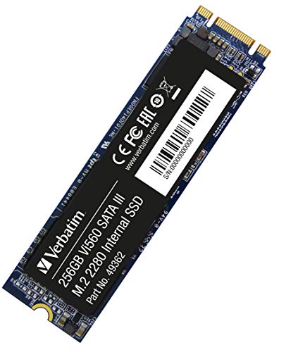 Verbatim Vi560 S3 SSD 256 GB, internes SATA III M.2 2280 SSD-Laufwerk mit 3D-NAND, bis zu 550 MB/s Lesegeschwindigkeit, ideal für Notebook und Ultrabook, schwarz von Verbatim