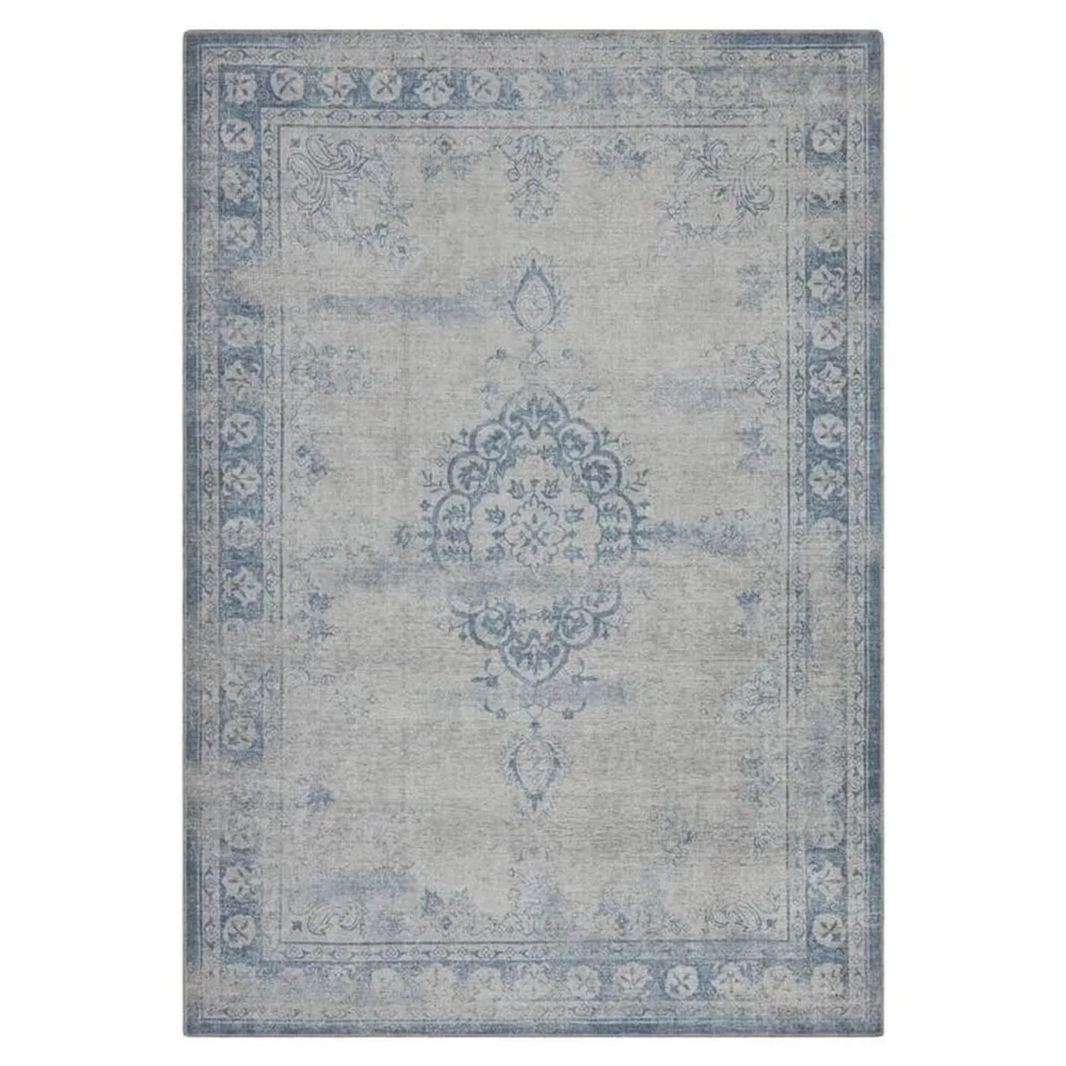 Vercai Rugs Teppich Script Medaillon Beige Blau 200 x 290 cm Vercai Rugs Teppich Script Medaillon Beige Blau 200 x 290 cm von Vercai Rugs