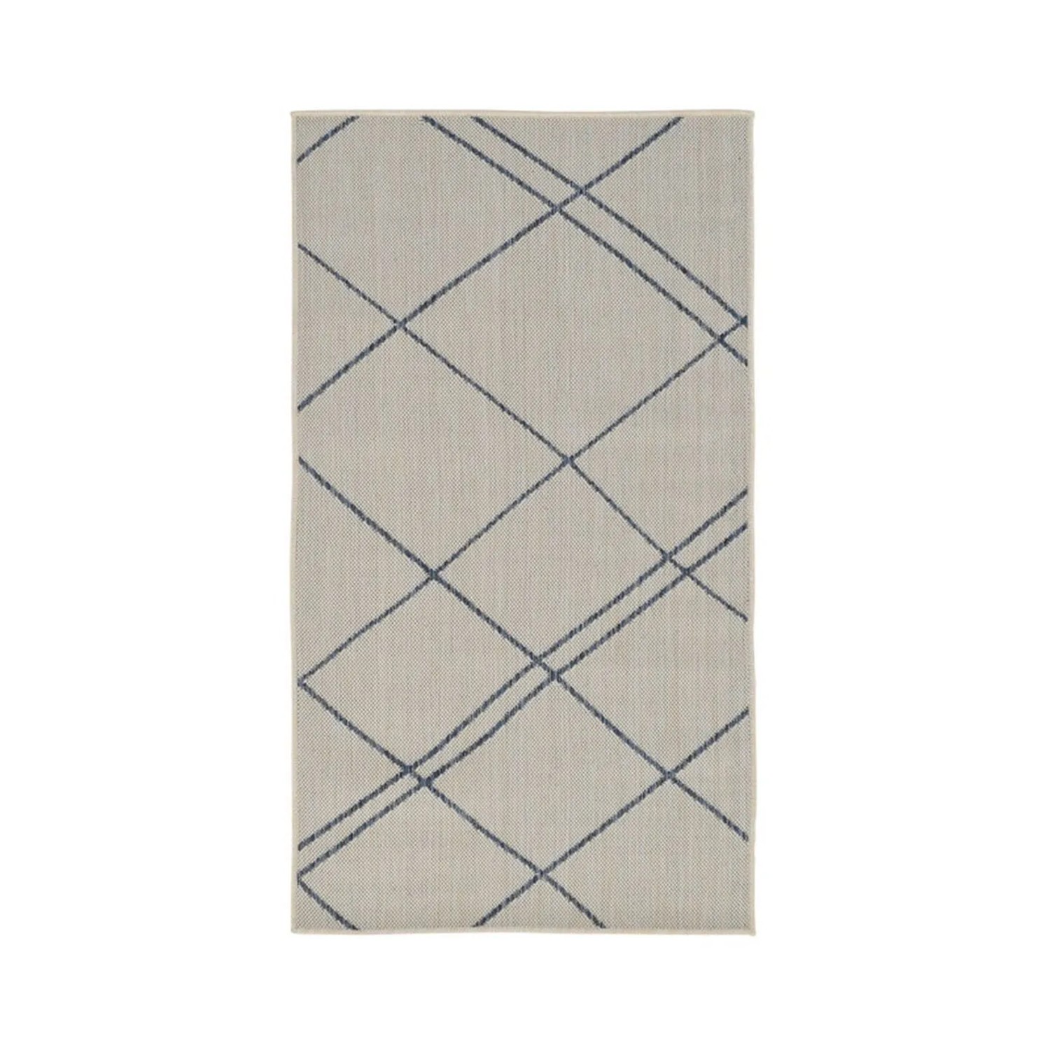 Vercai Rugs Teppich Terrace Karo Weiß Azurblau 80 x 150 cm Vercai Rugs Teppich Terrace Karo Weiß Azurblau 80 x 150 cm von Vercai Rugs