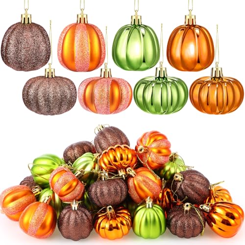 Vercraft 36 Stück Herbst Thanksgiving Kürbis hängende Ornamente Kunststoff Mini-Kürbisse für kleine Bäume Herbst Kürbis Baumschmuck für Bauernhaus Ernte Herbst Halloween Home Party Dekor (lebendig) Vercraft 36 Stück Herbst Thanksgiving Kürbis hängende Ornamente Kunststoff Mini-Kürbisse für kleine Bäume Herbst Kürbis Baumschmuck für Bauernhaus Ernte Herbst Halloween Home Party Dekor (lebendig) von Vercraft