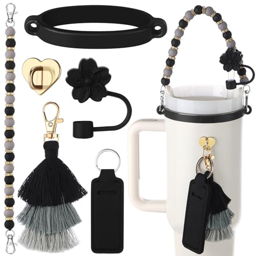 Vercraft 6-teiliges Silikon-Becher-Zubehör-Set, kompatibel mit Stanley Cup, Silikon-Perlen, Flaschenriemen, Lippenstifthalter, Boho-Quaste, Strohhalm-Abdeckung, Gummiring für 20,3 bis 1,2 l Vercraft 6-teiliges Silikon-Becher-Zubehör-Set, kompatibel mit Stanley Cup, Silikon-Perlen, Flaschenriemen, Lippenstifthalter, Boho-Quaste, Strohhalm-Abdeckung, Gummiring für 20,3 bis 1,2 l von Vercraft