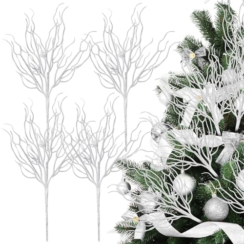 Vercraft Weihnachtsbaum-Plektrum, Korallenspray, Weiß, 39,9 cm, Glitzer, Küstenzweig, Weihnachtsbaumfüller, Zweige für Vasen, Geschenkkränze, Strandthema, 8 Stück Vercraft Weihnachtsbaum-Plektrum, Korallenspray, Weiß, 39,9 cm, Glitzer, Küstenzweig, Weihnachtsbaumfüller, Zweige für Vasen, Geschenkkränze, Strandthema, 8 Stück von Vercraft