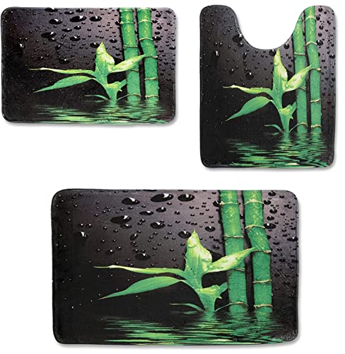 3tlg Badeset Badgarnitur Badteppich Badematte Dusche WC Vorleger Teppich (SN9952) von Verda
