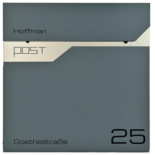 Briefkasten mit Zeitungsfach Postkasten Designer Wandbriefkasten Zeitungsrolle Modern Anthrazit (SN3692-1) von Verda