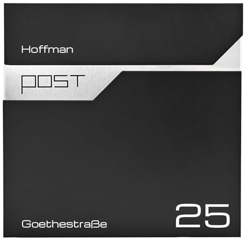 Briefkasten mit Zeitungsfach, personaliesiert, Postkasten Designer Wandbriefkasten Zeitungsrolle Modern, 2X Schlüsseln (SN3692-2) von Verda