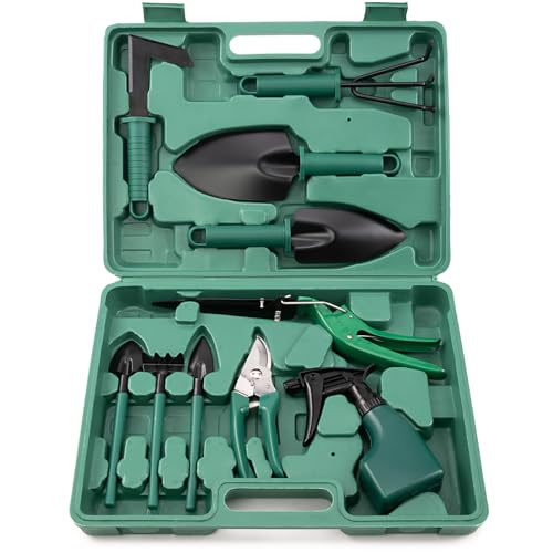 Gartenwerkzeug Set aus Edelstahl, 10 TLG. Set Gartengeräte, Gartenarbeit Set mit Koffer, Pflanzset, Garten Hand Werkzeuge, ideale Gartengeschenke für Frauen und Männer Gartenwerkzeug Set aus Edelstahl, 10 TLG. Set Gartengeräte, Gartenarbeit Set mit Koffer, Pflanzset, Garten Hand Werkzeuge, ideale Gartengeschenke für Frauen und Männer von Verda
