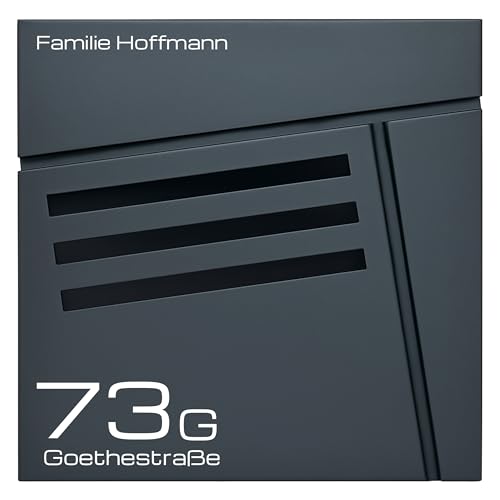 Verda Briefkasten Mit Zeitungsfach Postkasten Designer Wandbriefkasten Zeitungsrolle Anthrazit 2x Schlüssel SN3683-1 von Verda