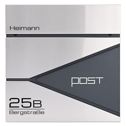 Verda Personalisierter Briefkasten mit Zeitungsfach, Designer Wandbriefkasten mit Edelstahl, 2X Schlüssel Zeitungsrolle, modern, individueller Postkasten (personalisierter Briefkasten SN3694-1) von Verda