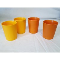 Tupperware Tumbler in Erntefarben Von Gebranntem Orange Und Gold, 8 Unzen Größe von VerdeVintageThrift