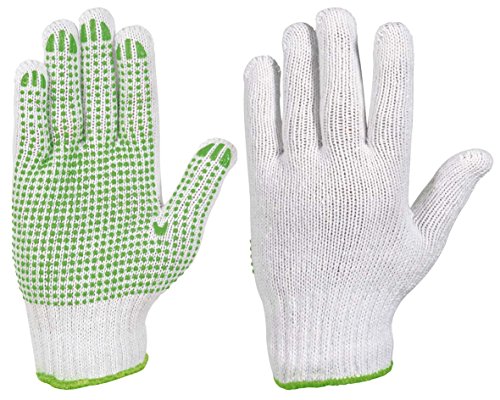 VERDEMAX Unisex Baumwolle Gartenhandschuhe mit PVC gepunkteter Handfläche "Größe M" von Verdemax