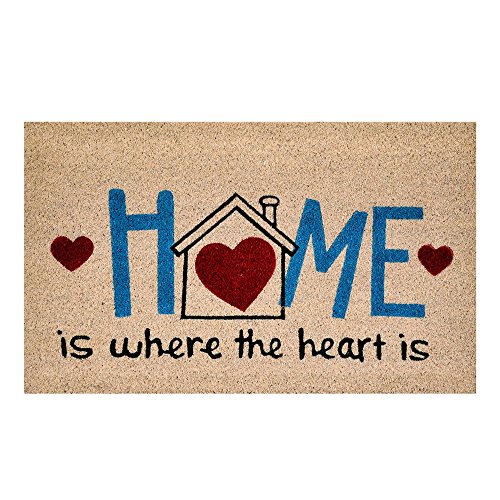 Viereckige Fußmatte “Home” mit Herz von Verdemax