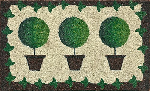 Viereckige Fußmatte mit Pflanzentöpfen von Verdemax
